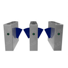 High security face recognition fully automatic PC acrylic waist high fingerprint pedestrian flap turnstile barrier for hotels